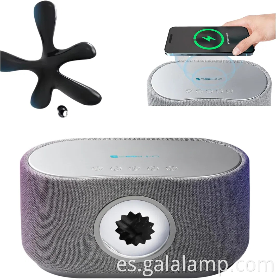 Visualizador de sonido ferrofluid con altavoz ferrofluid y ritmo musical